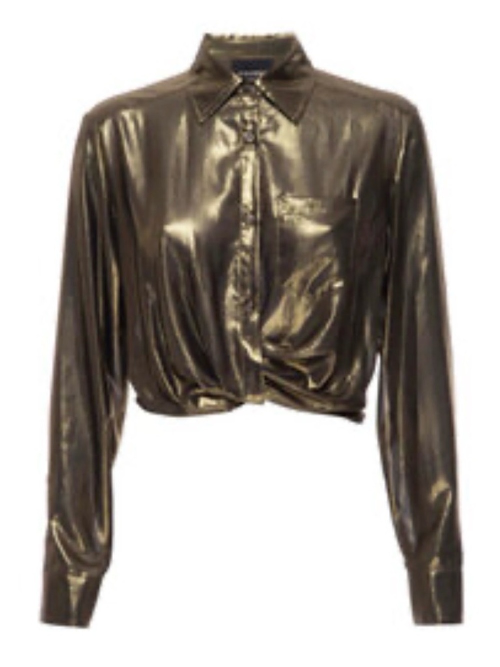 Le superbe metallic gold sunset tower tuck shirt